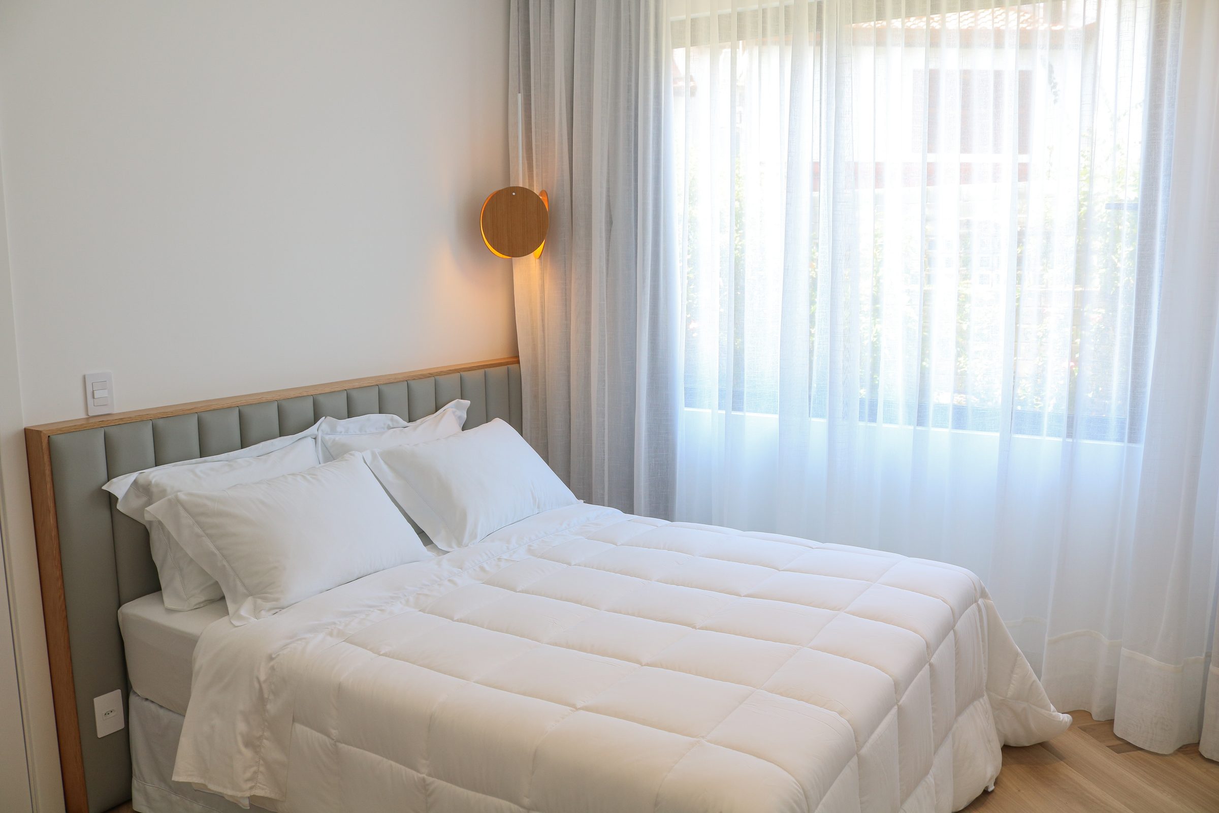 Casa Praia Mole, bedroom sheer curtains